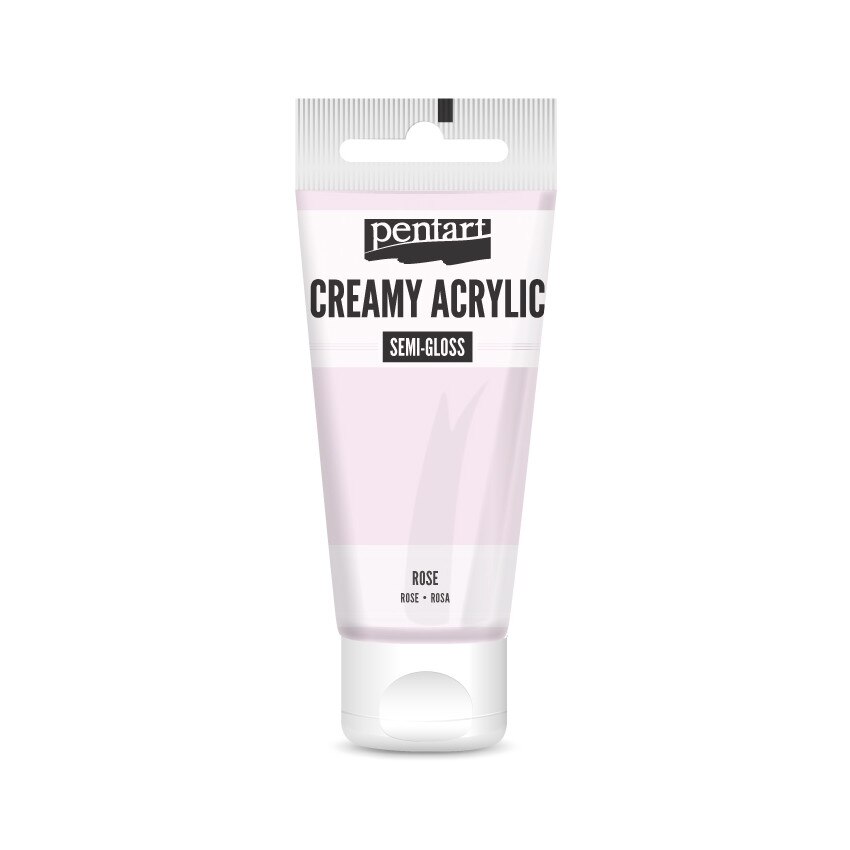 Vopsea acrilica cremoasa semilucioasa Pentart - roz, 60 ml