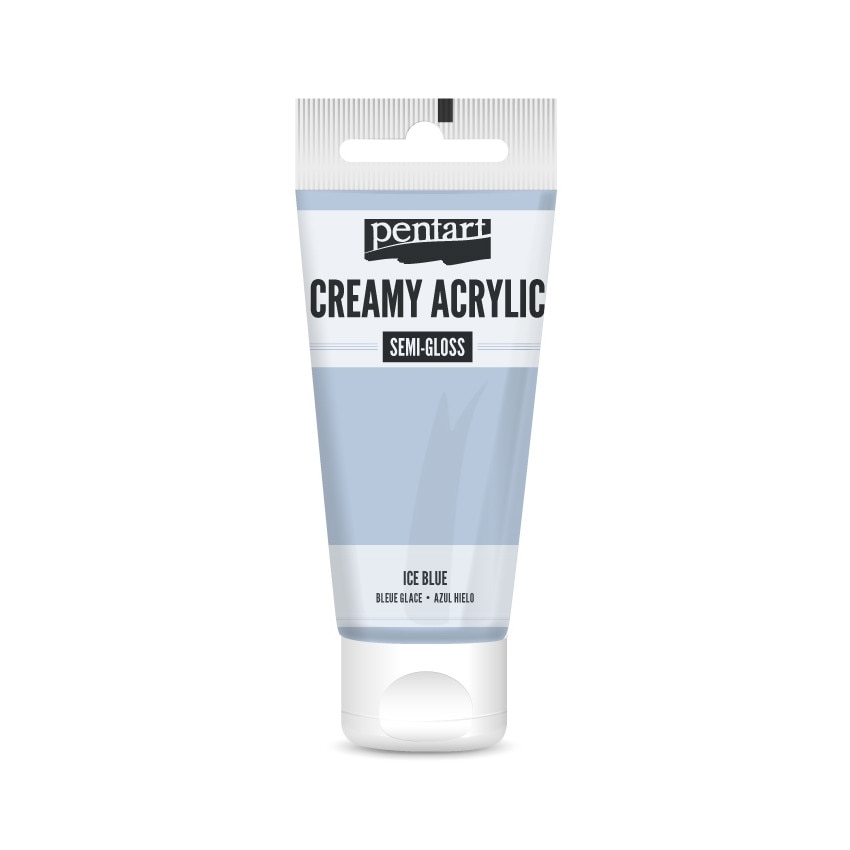 Vopsea acrilica cremoasa semilucioasa Pentart - albastru gheata, 60 ml