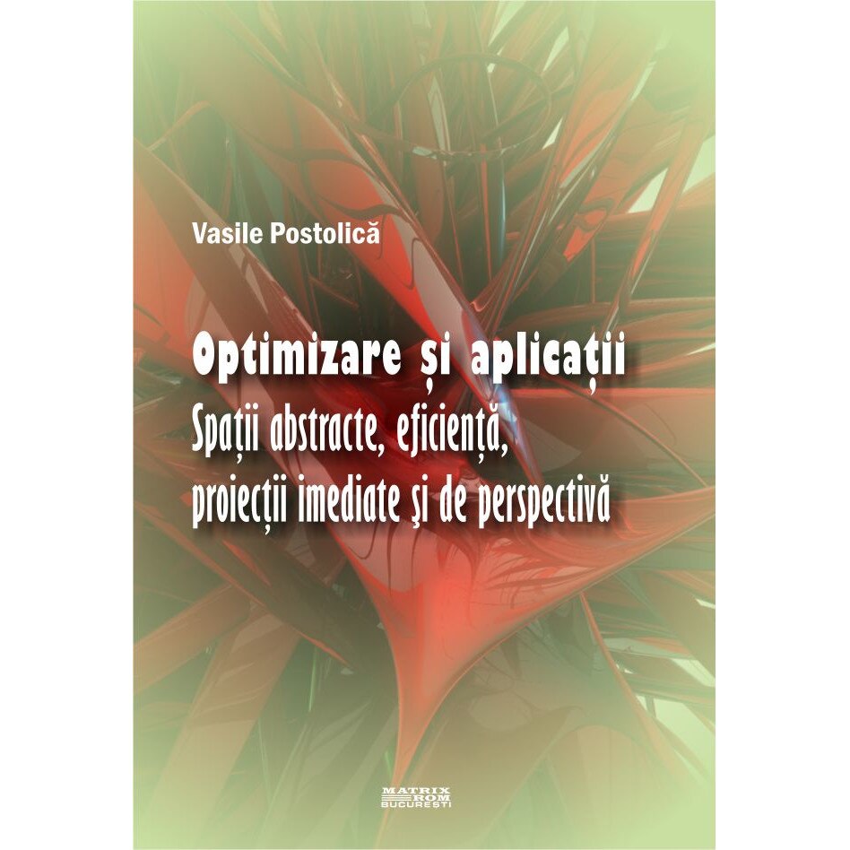Optimizare si aplicatii. Spatii abstracte, eficienta, proiectii imediate si de perspectiva, Vasile Postolica