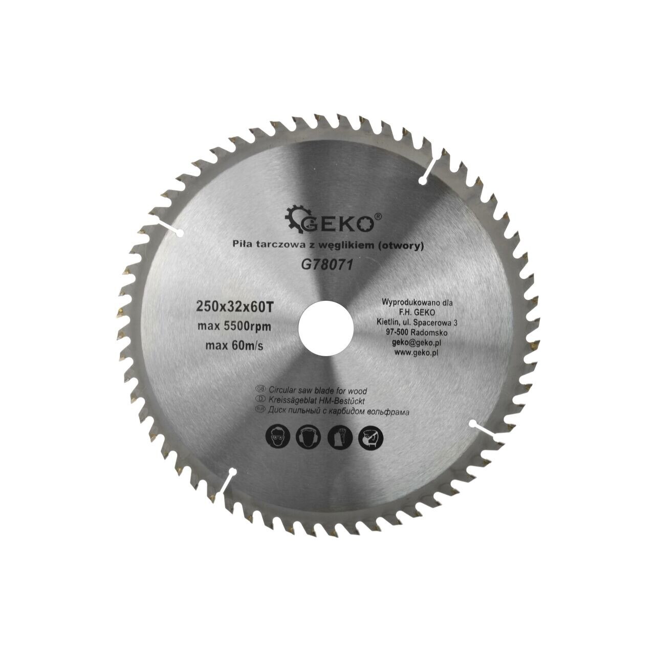 Disc circular pentru lemn, 250x32x60T, Geko, G78071
