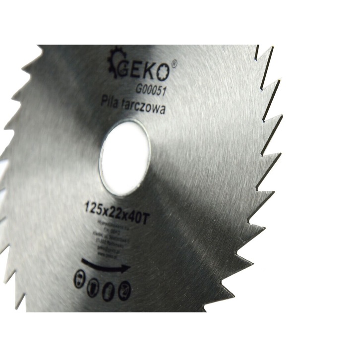 Disc circular pentru lemn 125x22x40T, Geko G00051
