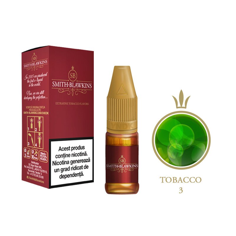 Lichid Tigara Electronica Tobacco 3 / Smith&Blawkins Red - 10ml 12 mg/Nicotina