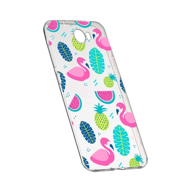 Husa Silicon, Transparent, Slim, Flamingo 91, Huawei Y7 / Enjoy 7 Plus / Nova Lite Plus 2017