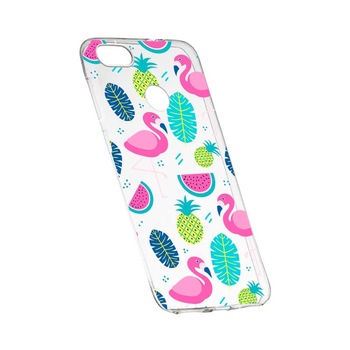 Husa Silicon, Transparent, Slim, Flamingo 91, Huawei Y9 2018 Husa Silicon, Transparent, Slim, Flamingo 91, Huawei Y9 2018