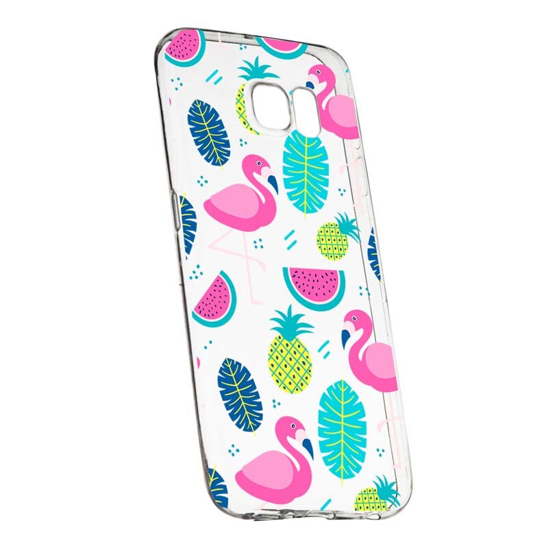 Husa Silicon, Transparent, Slim, Flamingo 91, Samsung Galaxy S7 Edge