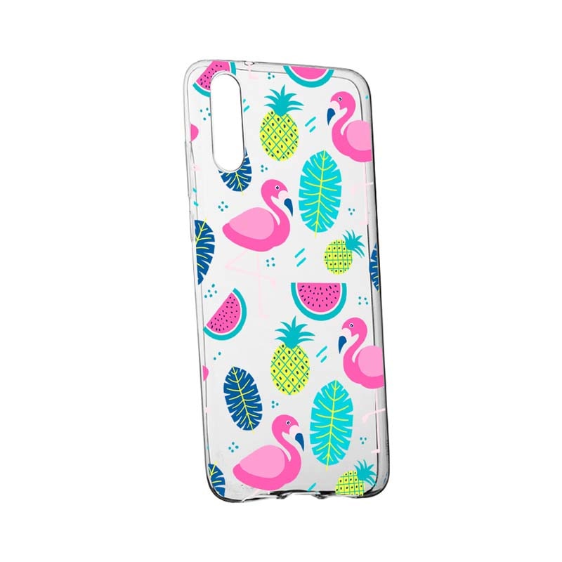 Husa Silicon, Transparent, Slim, Flamingo 91, Huawei P20