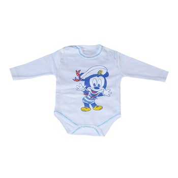 Body bebe, maneca lunga, 100 % bumbac, alb, BODY-001 Body bebe, maneca lunga, 100 % bumbac, alb, BODY-001