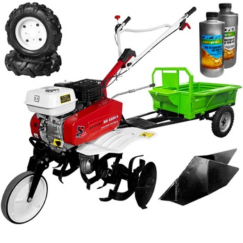Pachet Motosapa MEDIA LINE MS 6580 7 CP, 3 viteze de mers, freze 80 cm, roti de cauciuc 400x8, rarita fixa, remorca 500kg + Cadou 1l ulei motor + 1l ulei transmisie AgroPro Pachet Motosapa MEDIA LINE MS 6580 7 CP, 3 viteze de mers, freze 80 cm, roti de cauciuc 400x8, rarita fixa, remorca 500kg + Cadou 1l ulei motor + 1l ulei transmisie AgroPro