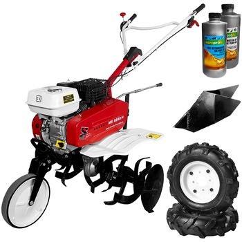 Pachet Motosapa MEDIA LINE MS 6580 7 CP, 3 viteze de mers, freze 80 cm, roti de cauciuc 400x8, rarita fixa + Cadou 1l ulei motor + 1l ulei transmisie AgroPro Pachet Motosapa MEDIA LINE MS 6580 7 CP, 3 viteze de mers, freze 80 cm, roti de cauciuc 400x8, rarita fixa + Cadou 1l ulei motor + 1l ulei transmisie AgroPro