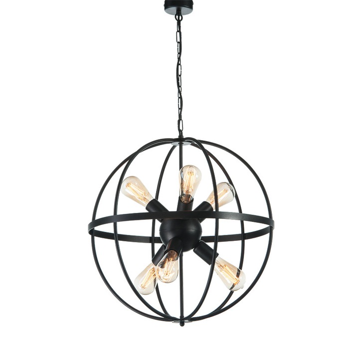 Candelabru Cojom Torino 6n, 6x60W, E27 220V, negru