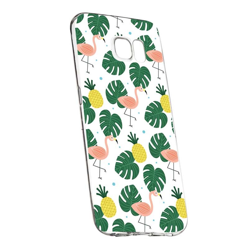 Husa Silicon, Transparent, Slim, Tropical 93, Samsung Galaxy S7