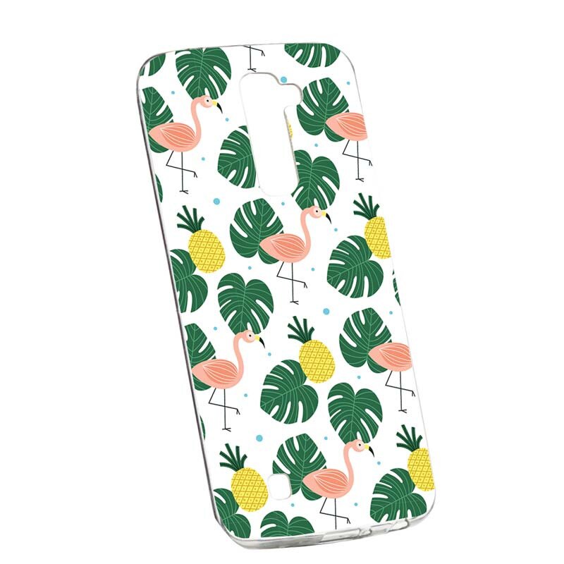 Husa Silicon, Transparent, Slim, Tropical 93, LG G7 ThinQ