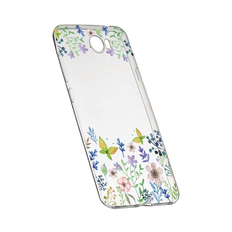 Husa Silicon, Transparent, Slim, ButterFly - Flowers 95, Huawei Y7 / Enjoy 7 Plus / Nova Lite Plus 2017