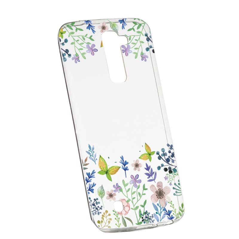 Husa Silicon, Transparent, Slim, ButterFly - Flowers 95, LG G7 ThinQ