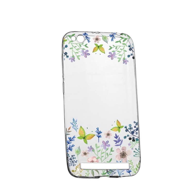 Husa Silicon, Transparent, Slim, ButterFly - Flowers 95, Xiaomi Redmi 5A