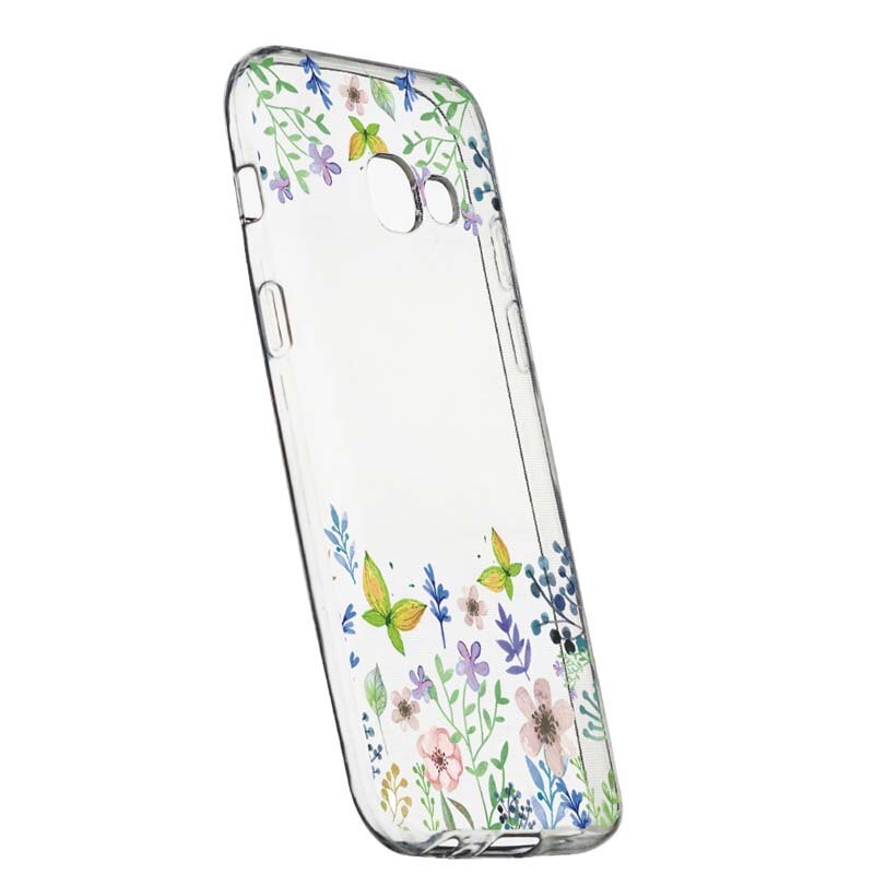 Husa Silicon, Transparent, Slim, ButterFly - Flowers 95, Samsung Galaxy A3 2017