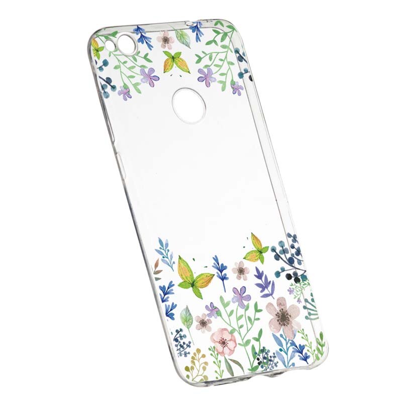 Husa Silicon, Transparent, Slim, ButterFly - Flowers 95, Huawei P9 Lite 2017