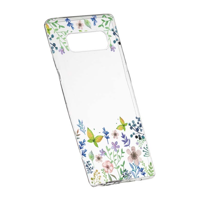Husa Silicon, Transparent, Slim, ButterFly - Flowers 95, Samsung Galaxy Note 8