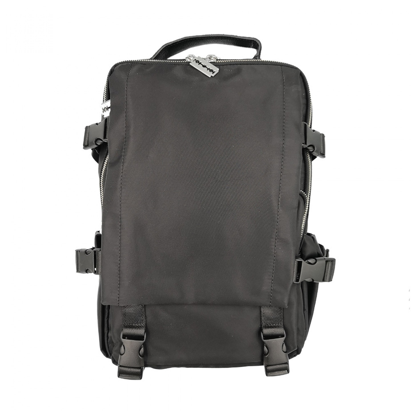 Rucsac barbati textil negru, Onore, model cu capac frontal