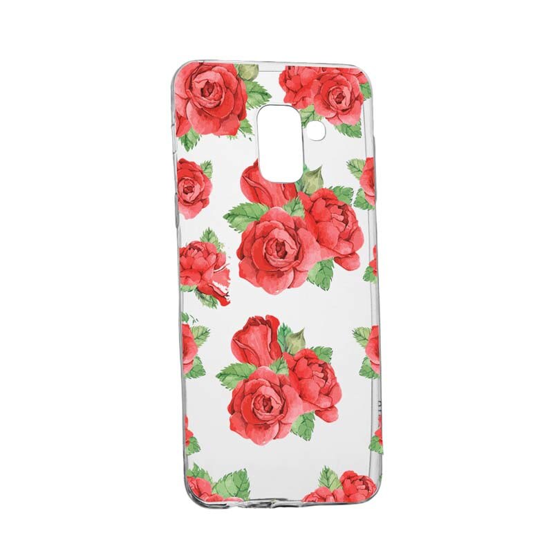 Husa Silicon, Transparent, Slim, Rose 97, Samsung Galaxy A6 2018