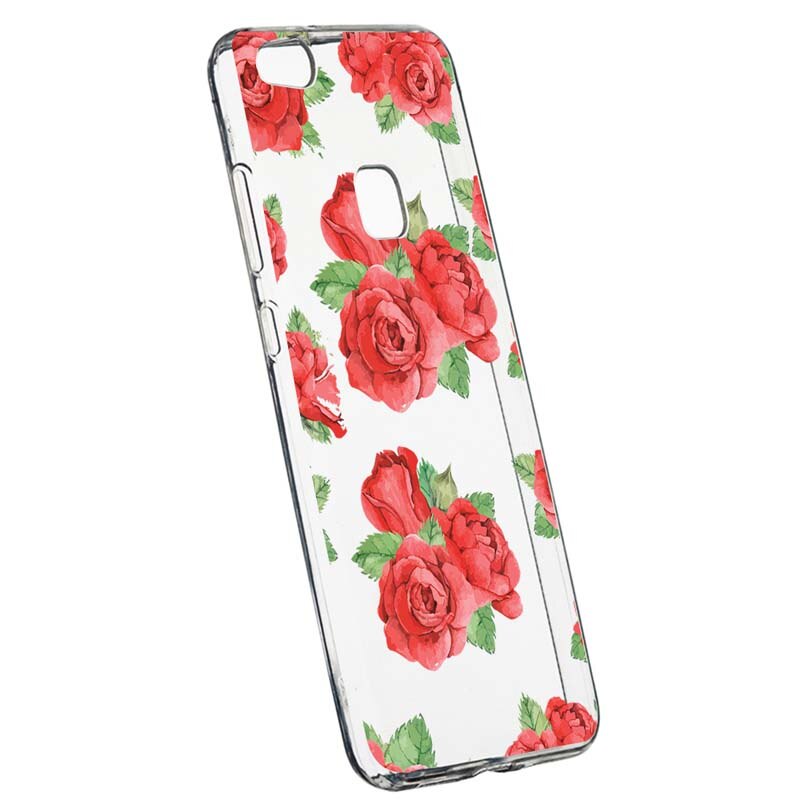 Husa Silicon, Transparent, Slim, Rose 97, Huawei P10 LITE