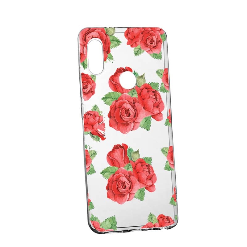 Husa Silicon, Transparent, Slim, Rose 97, Huawei P20 Lite