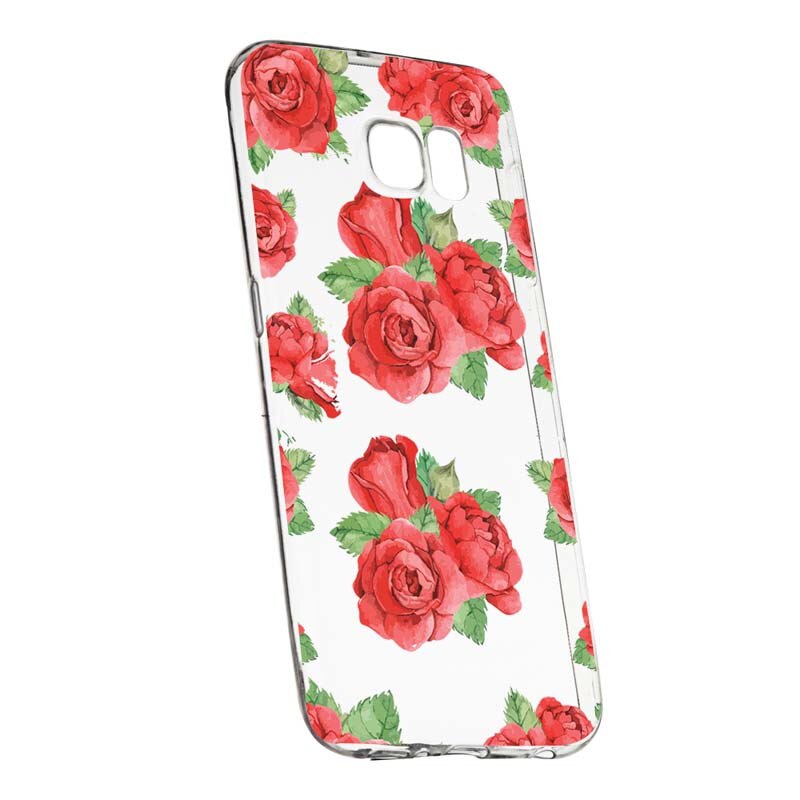 Husa Silicon, Transparent, Slim, Rose 97, Samsung Galaxy S7 Edge