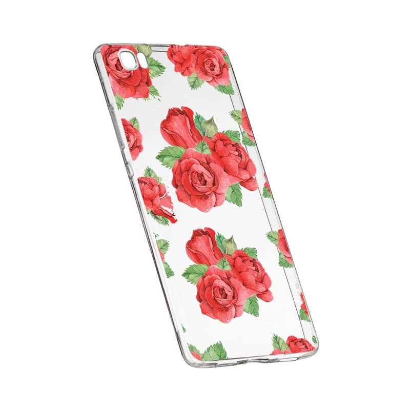 Husa Silicon, Transparent, Slim, Rose 97, Huawei P8 LITE