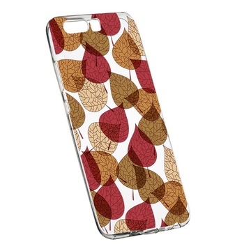 Husa Silicon, Transparent, Slim, Frunze 98, Huawei Y6 2018 Husa Silicon, Transparent, Slim, Frunze 98, Huawei Y6 2018