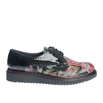 Pantofi dama din piele naturala - Negru Lac Mozaic Flori- G10 NLMF Pantofi dama din piele naturala - Negru Lac Mozaic Flori- G10 NLMF