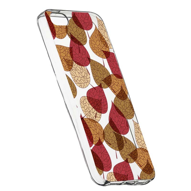Husa Silicon, Transparent, Slim, Frunze 98, Apple iPhone 5 / 5S / SE
