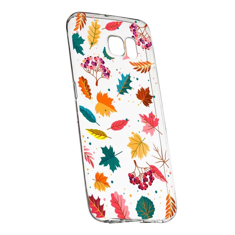 Husa Silicon, Transparent, Slim, Frunze, 99, Samsung Galaxy S6