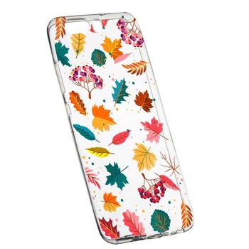 Husa Silicon, Transparent, Slim, Frunze, 99, Huawei Y6 2018 Husa Silicon, Transparent, Slim, Frunze, 99, Huawei Y6 2018
