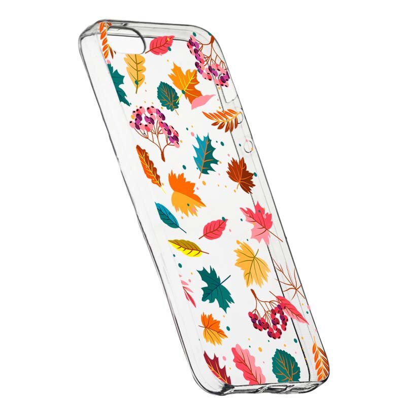 Husa Silicon, Transparent, Slim, Frunze, 99, Apple iPhone 5 / 5S / SE