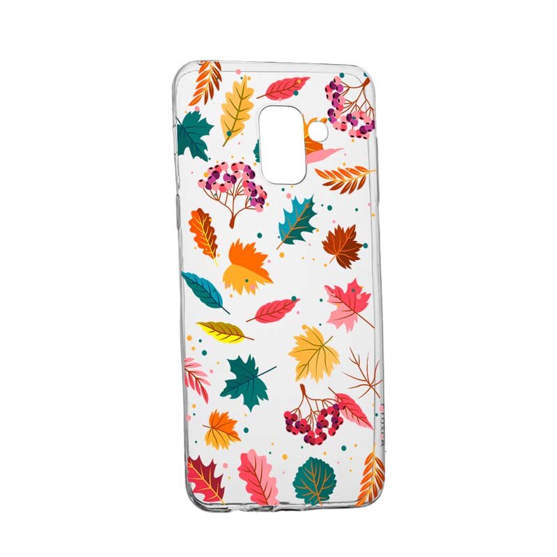 Husa Silicon, Transparent, Slim, Frunze, 99, Samsung Galaxy A8 2018 Plus