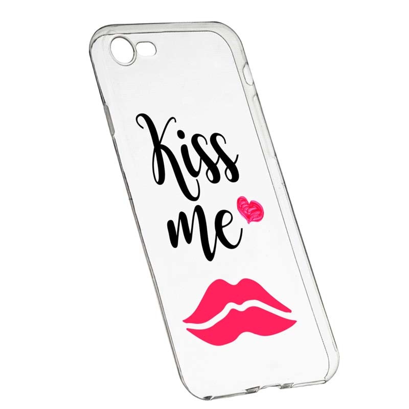 Husa Silicon, Transparent, Slim, Kiss Me, 103, Apple iPhone 7 / 8
