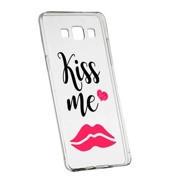 Husa Silicon, Transparent, Slim, Kiss Me, 103, Samsung Galaxy J3 2016 Husa Silicon, Transparent, Slim, Kiss Me, 103, Samsung Galaxy J3 2016