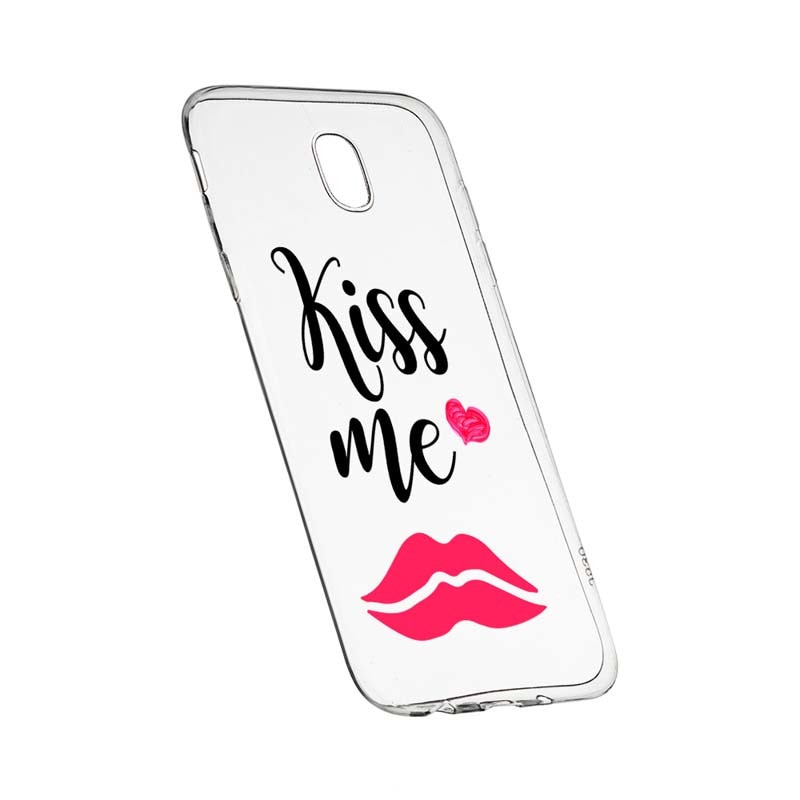 Husa Silicon, Transparent, Slim, Kiss Me, 103, Samsung Galaxy J7 2017
