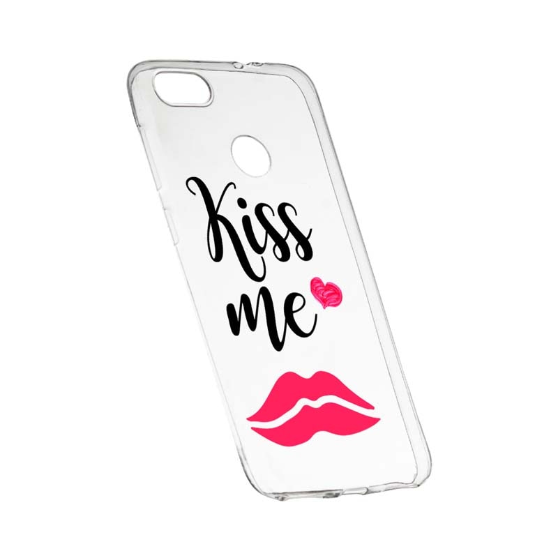 Husa Silicon, Transparent, Slim, Kiss Me, 103, HTC Desire 12 Plus