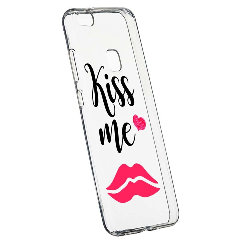 Husa Silicon, Transparent, Slim, Kiss Me, 103, Huawei P10 LITE
