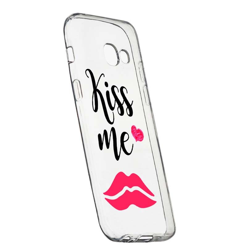 Husa Silicon, Transparent, Slim, Kiss Me, 103, Samsung Galaxy A3 2016