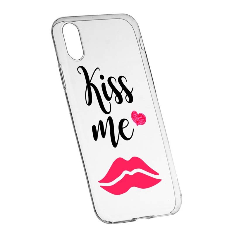 Husa Silicon, Transparent, Slim, Kiss Me, 103, Apple iPhone X