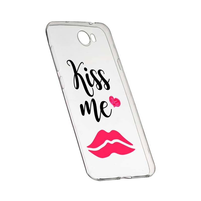 Husa Silicon, Transparent, Slim, Kiss Me, 103, Huawei Y7 / Enjoy 7 Plus / Nova Lite Plus 2017