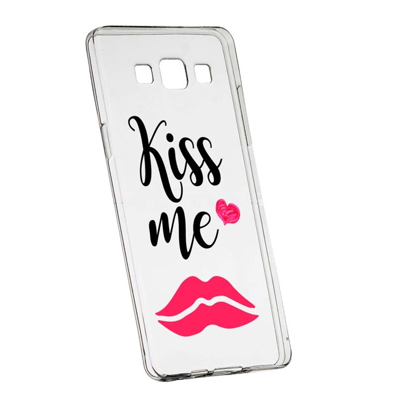 Husa Silicon, Transparent, Slim, Kiss Me, 103, Samsung Galaxy A3