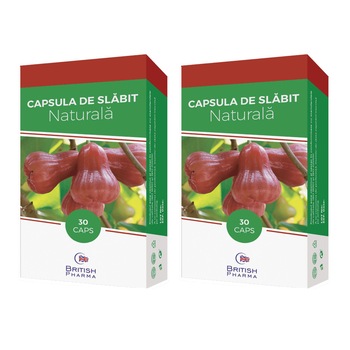 Capsula de slabit naturala, Pachet pentru o luna (doua cutii) British Pharma Capsula de slabit naturala, Pachet pentru o luna (doua cutii) British Pharma