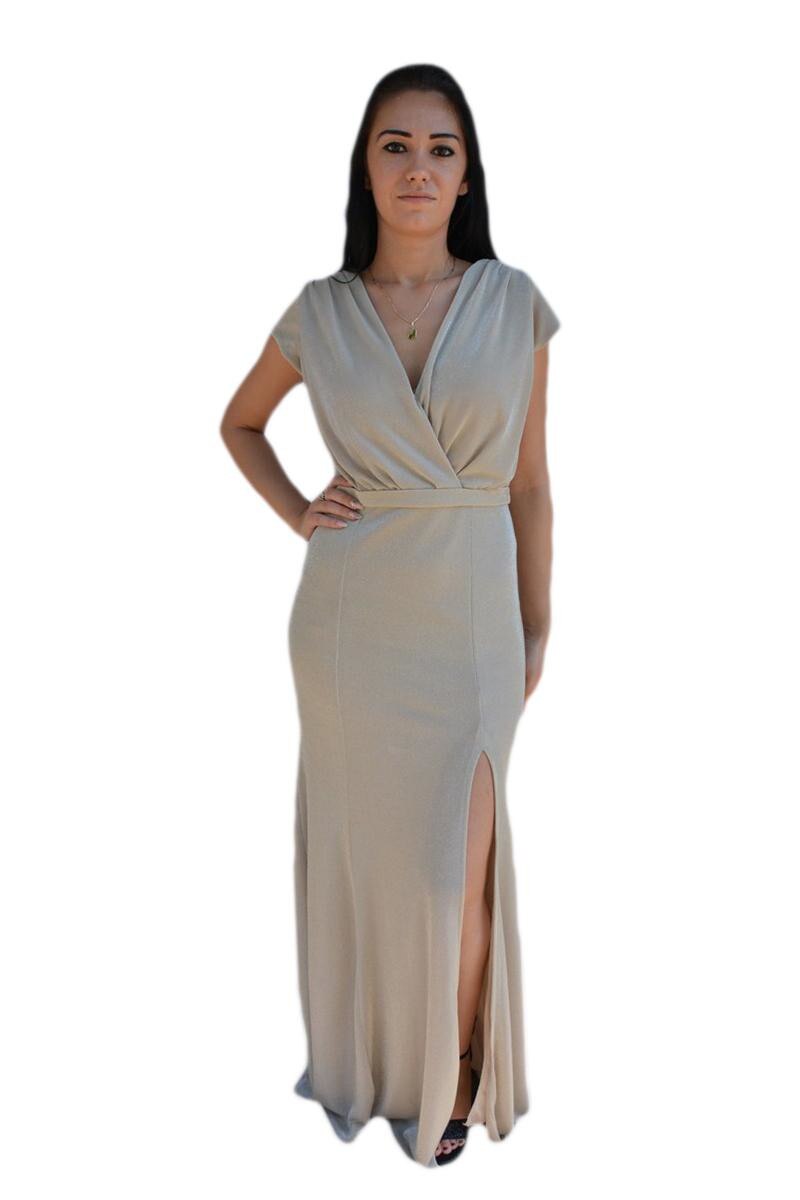 Rochie de seara ,model lung , D&J Exclusive, Bej