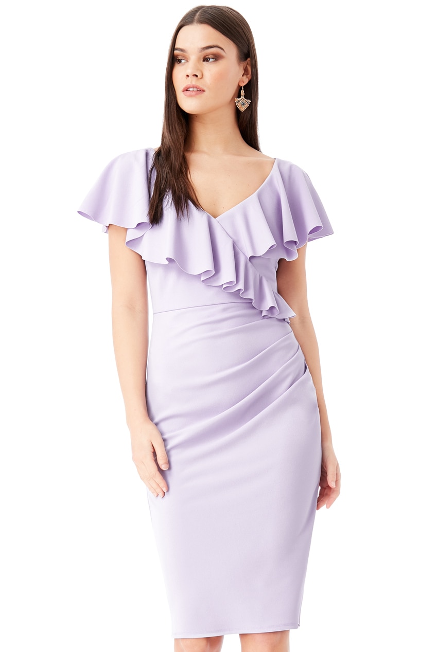 Rochie de ocazie, City Goddess, Ocazie cu maneci scurte, Mov