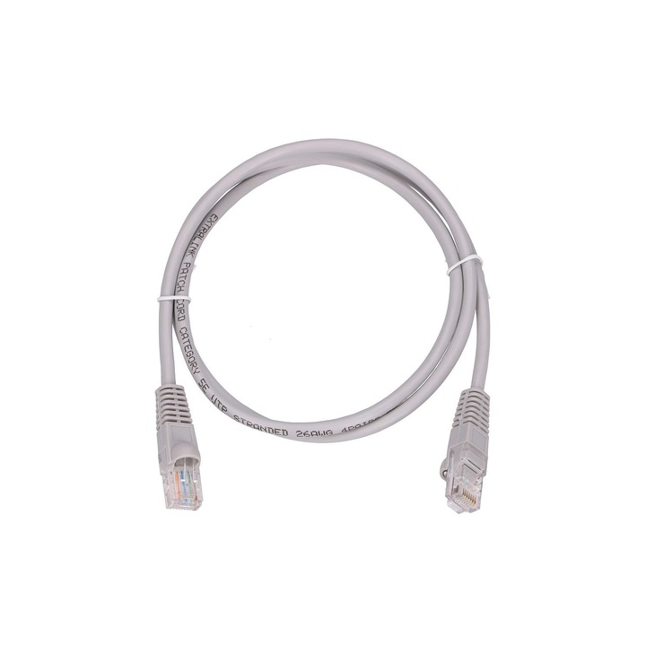 Cablu de retea Patchcord Cupru CAT5E UTP 0.5M Gri