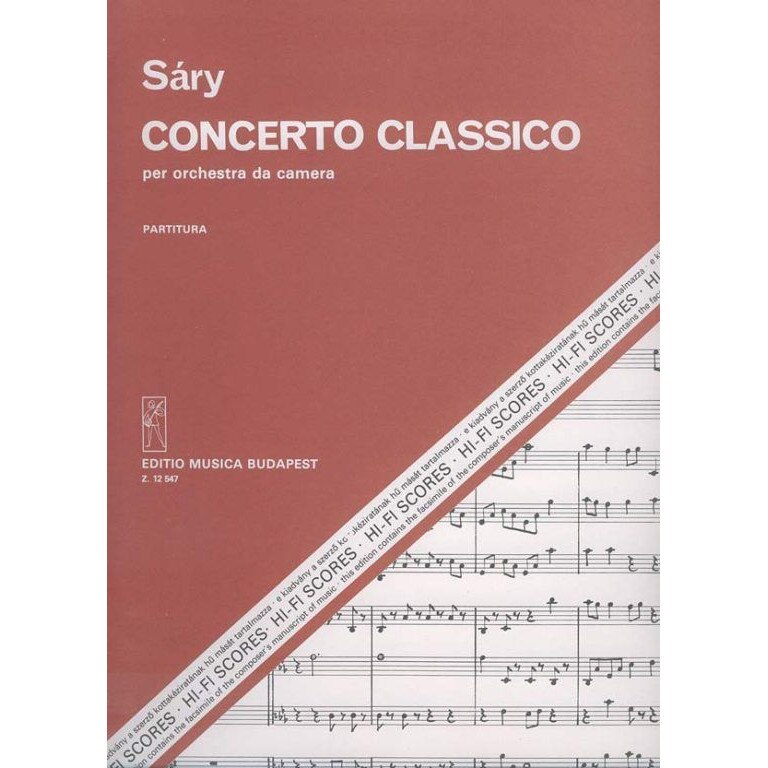 Sáry László: Concerto classico per orchestra da camera playing score
