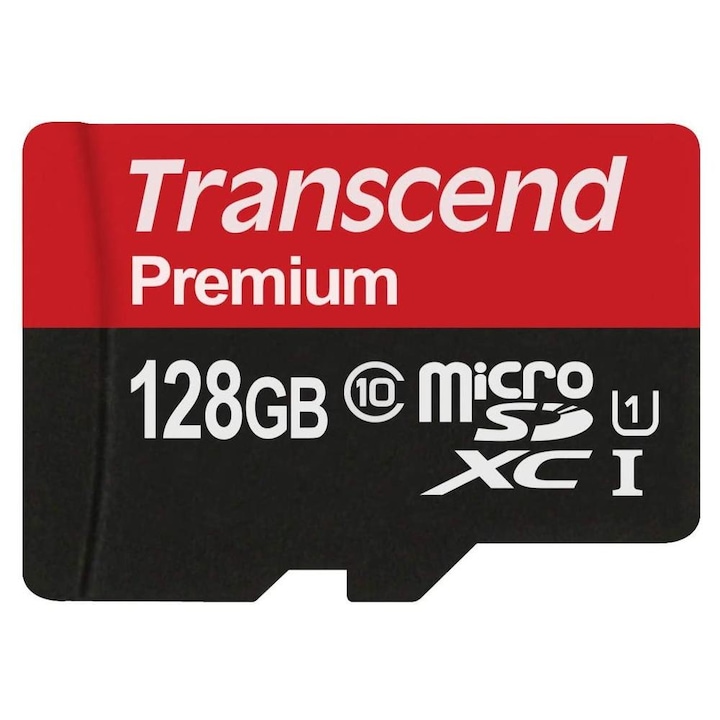 Карта с памет Transcend Microsdxc 128gb Class 10, Uhs1 + адаптер